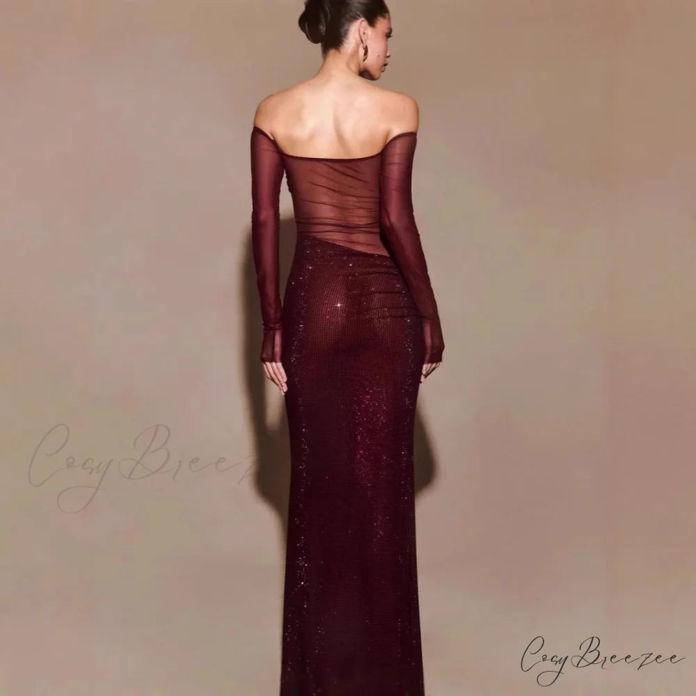 Trendy One-Shoulder Crystal Fitted Formal Dress promdress-250223
