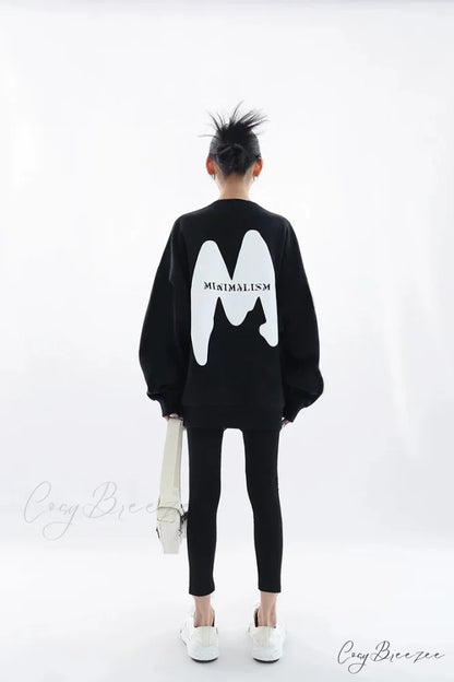 Trendy Printed Oversized Casual Autumn Hoodie