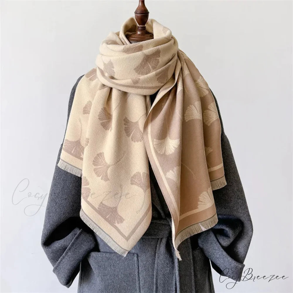 Trendy Winter Warm Cashmere Scarf beige scarf-241228