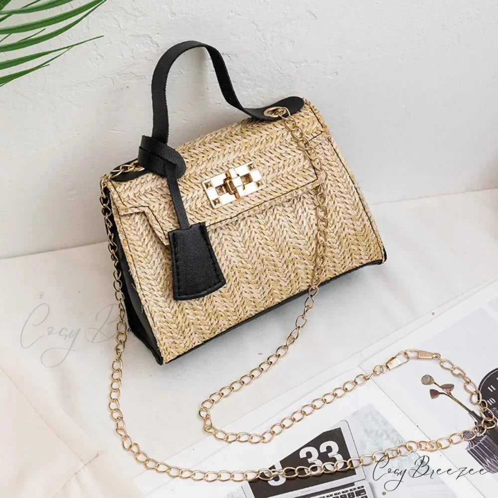 Trendy Woven Personality Straw Handbag handbag-250126