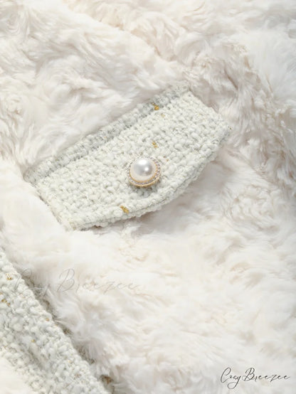 Trim Drop Shoulder Teddy Coat