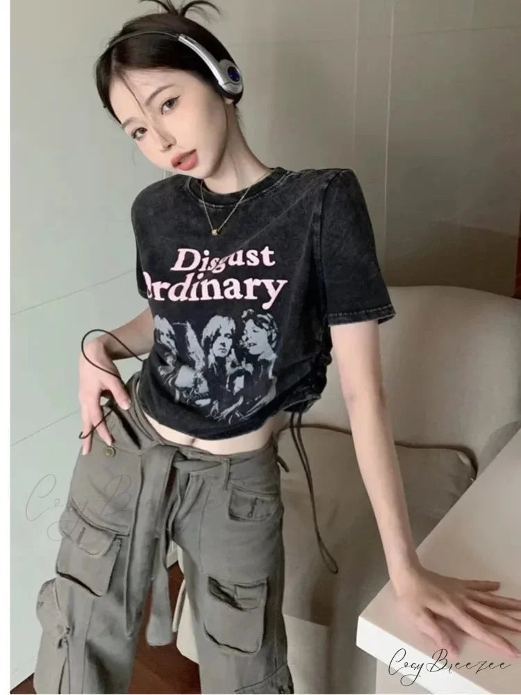 Trousers Summer Popular Light-Colored Women’s New Temperament Trend Wide-Leg Pants Japanese Fashion Zipper Jean