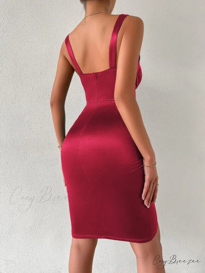 Tulip Hem Satin Cami Dress