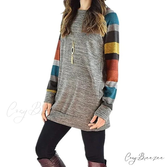 Tunic for Arm Ribbed Knit Long Top Lightweight Women Type 1 / S