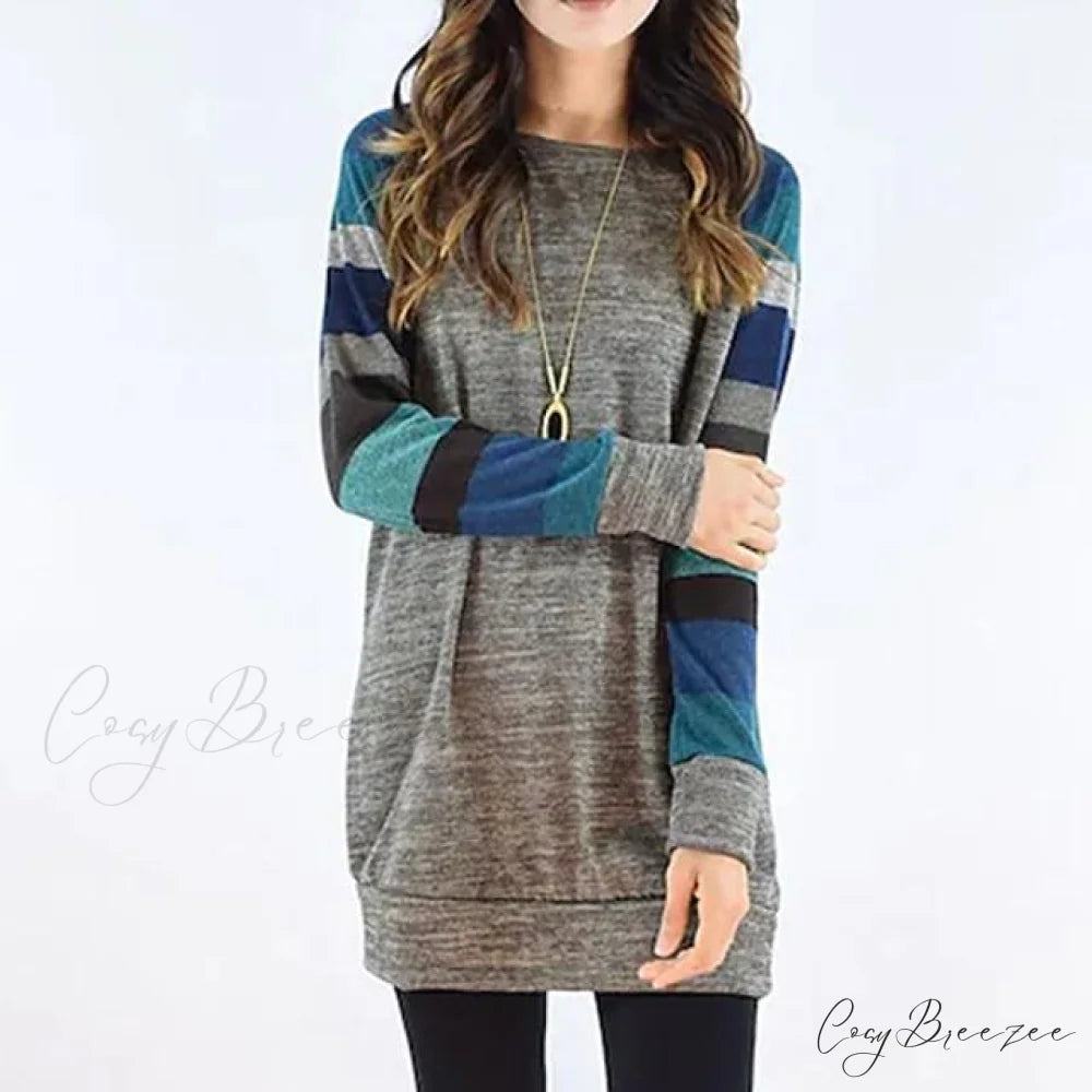 Tunic for Arm Ribbed Knit Long Top Lightweight Women Type 3 / S