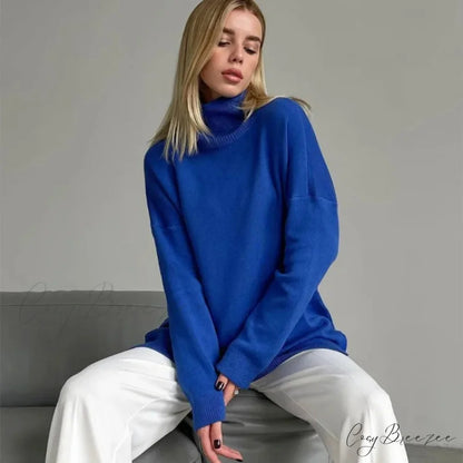 Turtleneck Casual Long-Sleeved Knitted Sweater swraters-241228