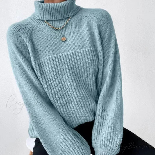 Turtleneck Cross Jacquard Pullover swraters-241228