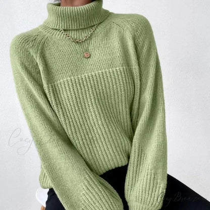 Turtleneck Cross Jacquard Pullover swraters-241228