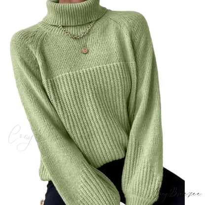 Turtleneck Cross Jacquard Pullover swraters-241228
