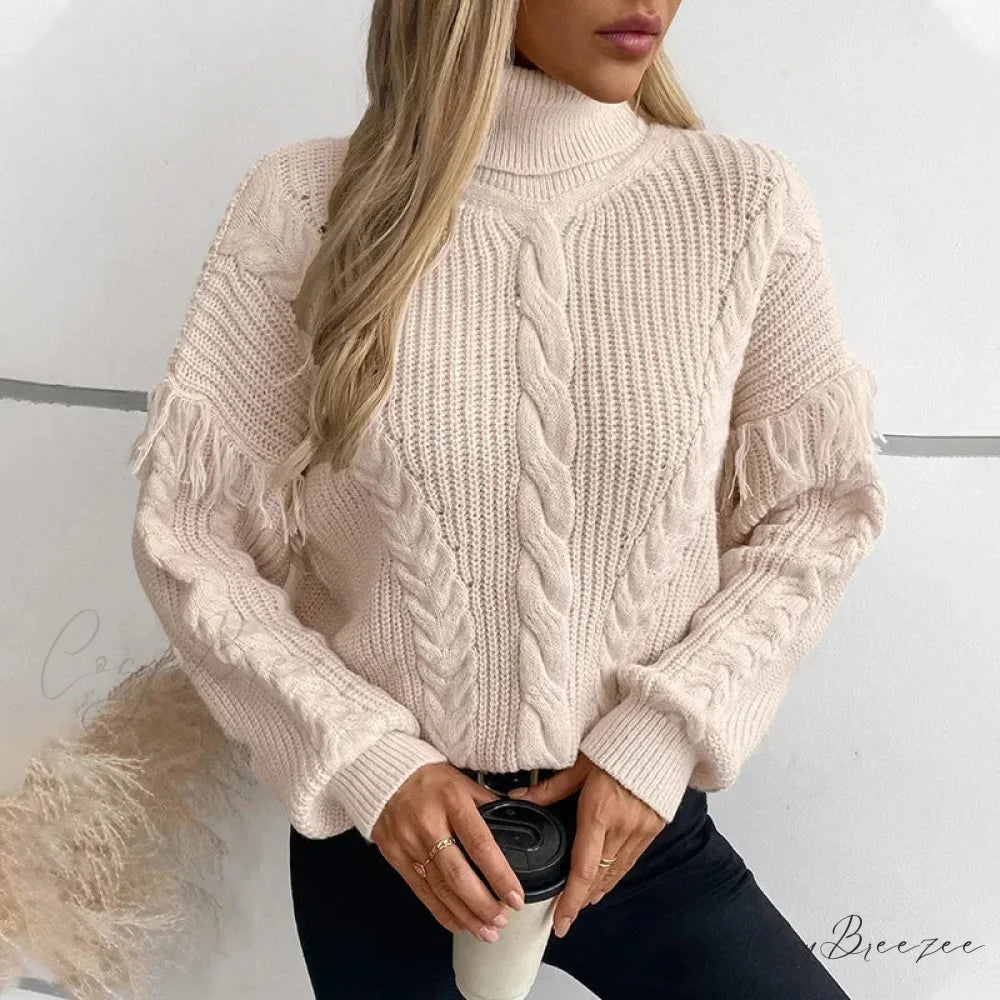 Turtleneck Urban Knit Sweater swraters-241228