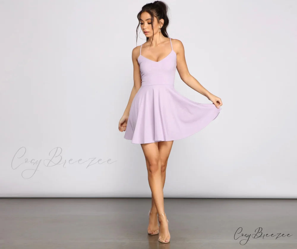 Twirl Around Stylish Ponte Skater Dress