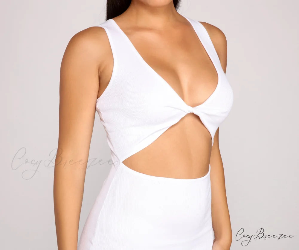 Twist of Style Charming Cutout Midi Dress