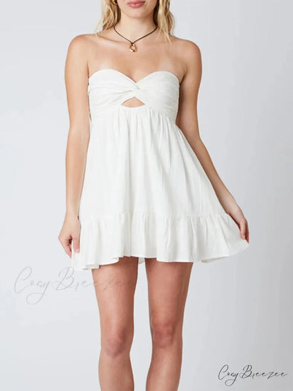 Twisted Cut-Out Mini Dress white / S minidress-250223