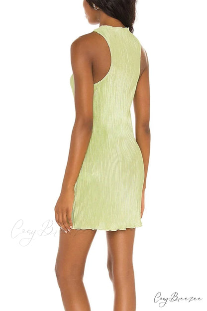 Twisted Halter Pleated Dress