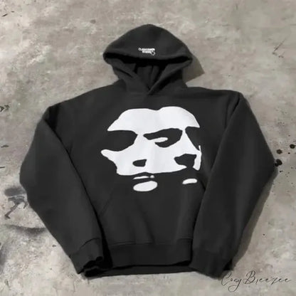 Two-Face Graphic Oversized Hoodie 1black / S hoodies-241228