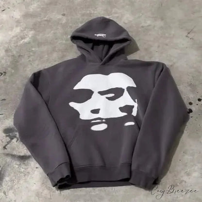 Two-Face Graphic Oversized Hoodie 4dark gray / S hoodies-241228