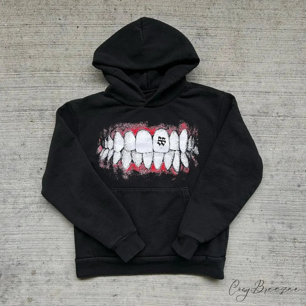 Two-Face Graphic Oversized Hoodie black 2 / S hoodies-241228