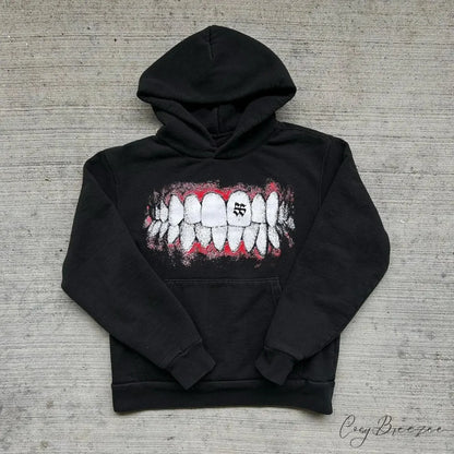 Two-Face Graphic Oversized Hoodie black 2 / S hoodies-241228