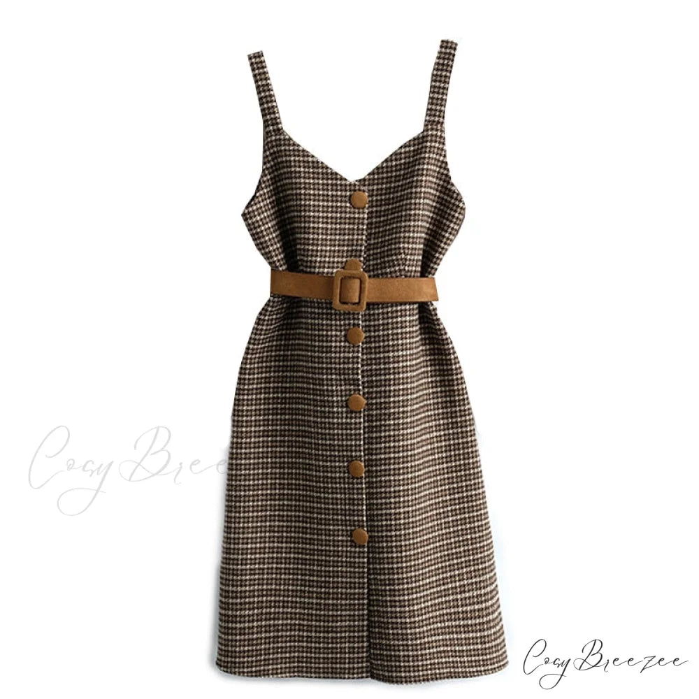 Two Winter Knee-Length vestidos Autumn plus party Women Fashion Elegant wool Piece belt Gown Valentine’s for With