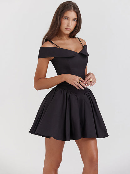 Molly Off-shoulder Spaghetti Strap Sexy Mini Dress