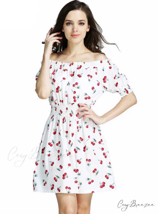 Ukraine Wide Boat Neck Beach Dress S / Blue