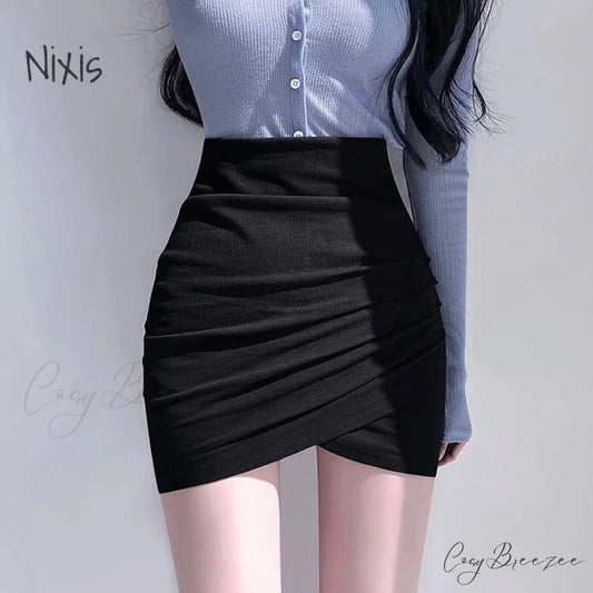Uneven Pencil Stretch Skirt skirts-250223