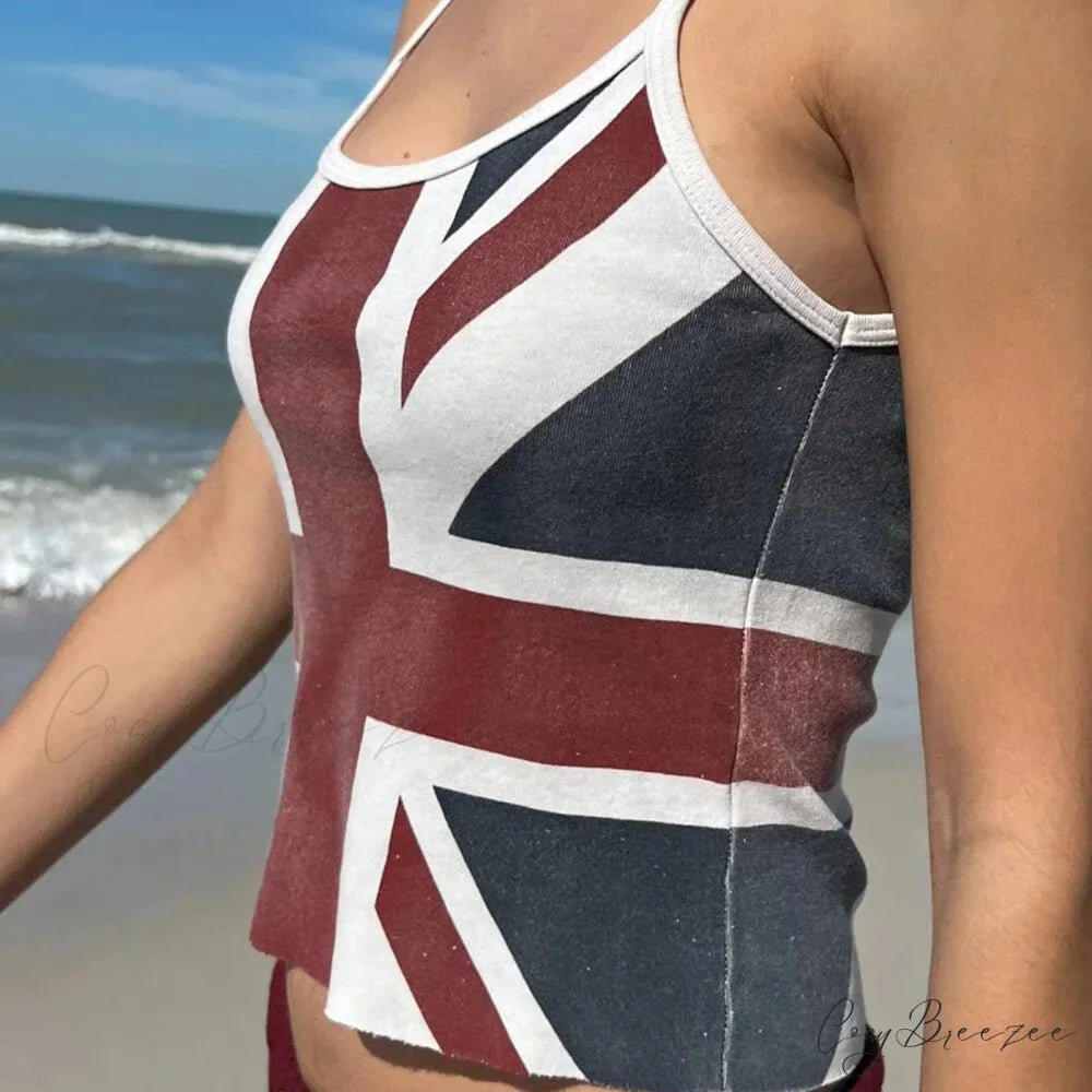 Union Jack Spaghetti Crop Top croptop-250223