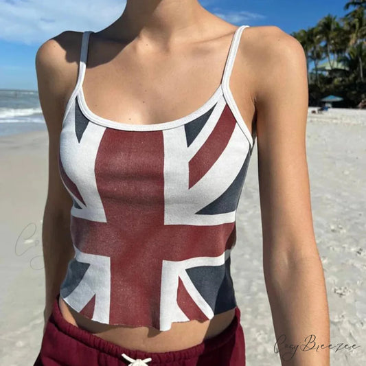Union Jack Spaghetti Crop Top red / S croptop-250223