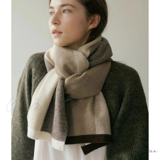 Unique Comfortable Warm Thick Cozy Elegant Stylish Modern Knitted Scarf Camel