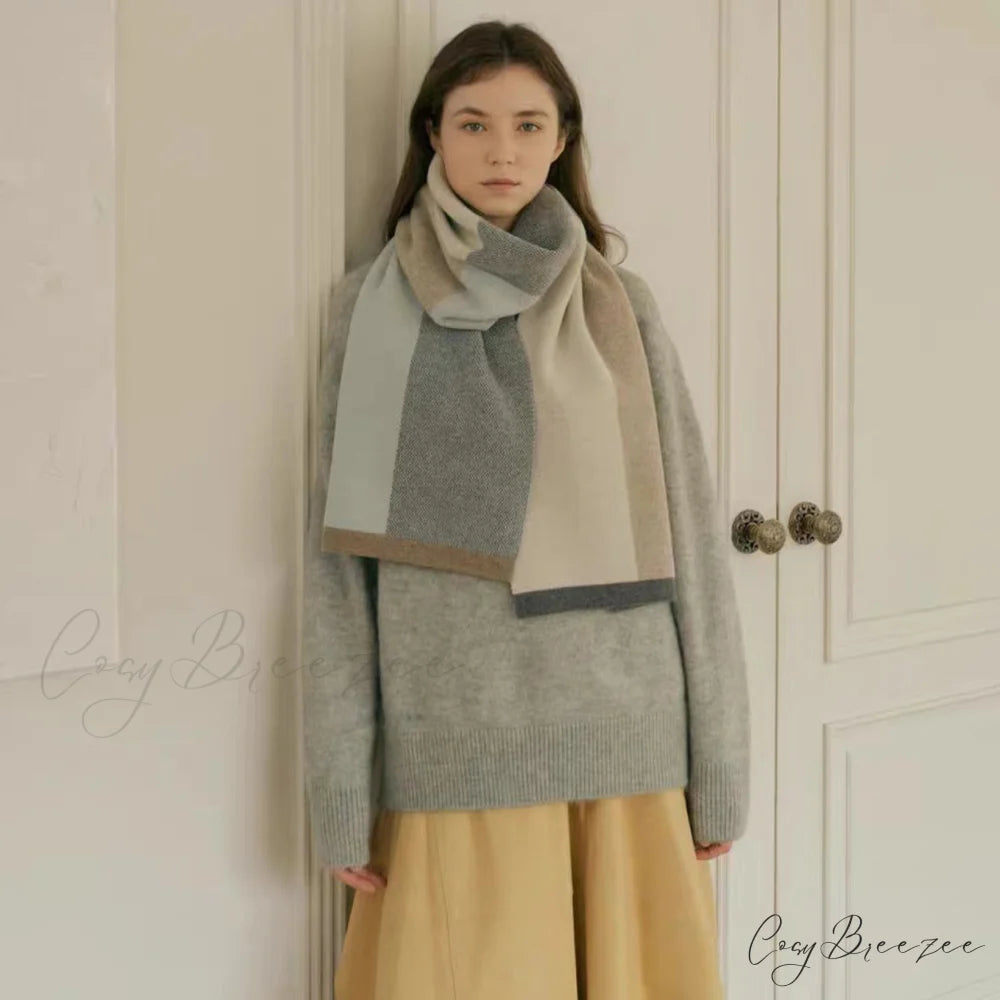 Unique Comfortable Warm Thick Cozy Elegant Stylish Modern Knitted Scarf Camel
