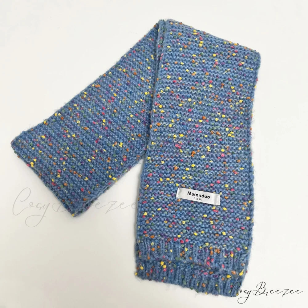 Unique Elegant Fashionable Cozy Warm Multi-color Stylish Modern Scarf Azure Blue