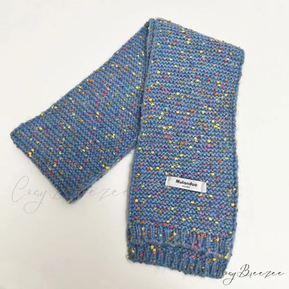 Unique Elegant Fashionable Cozy Warm Multi-color Stylish Modern Scarf Azure Blue