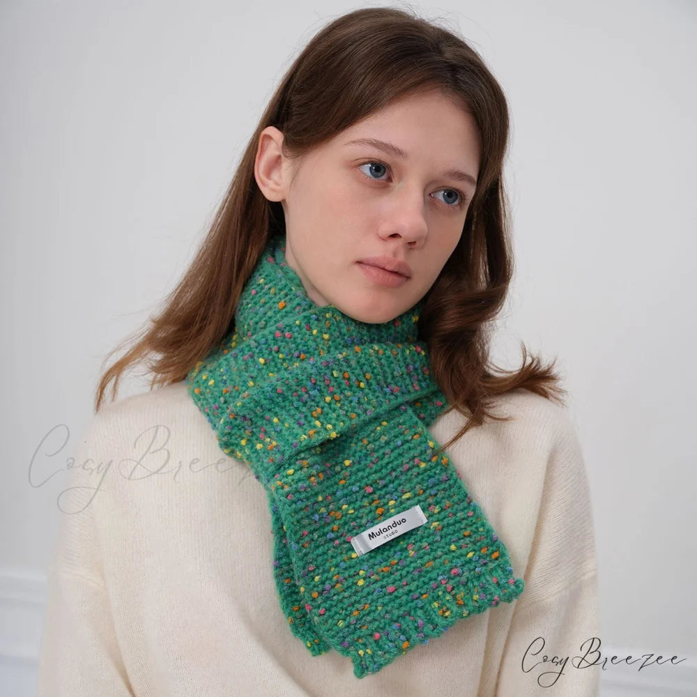Unique Elegant Fashionable Cozy Warm Multi-color Stylish Modern Scarf Azure Blue