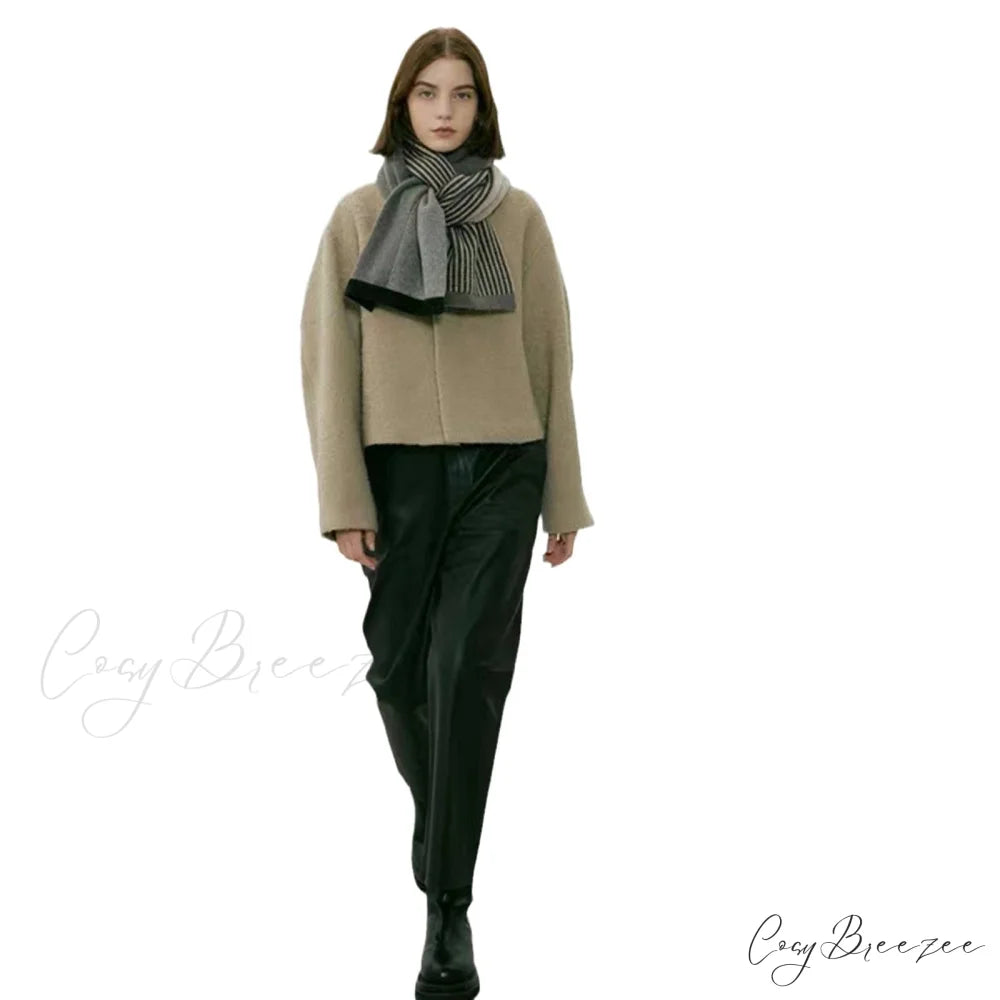 Unique Elegant Trendy Retro Cozy Stylish High-end Warm Scarf Grey