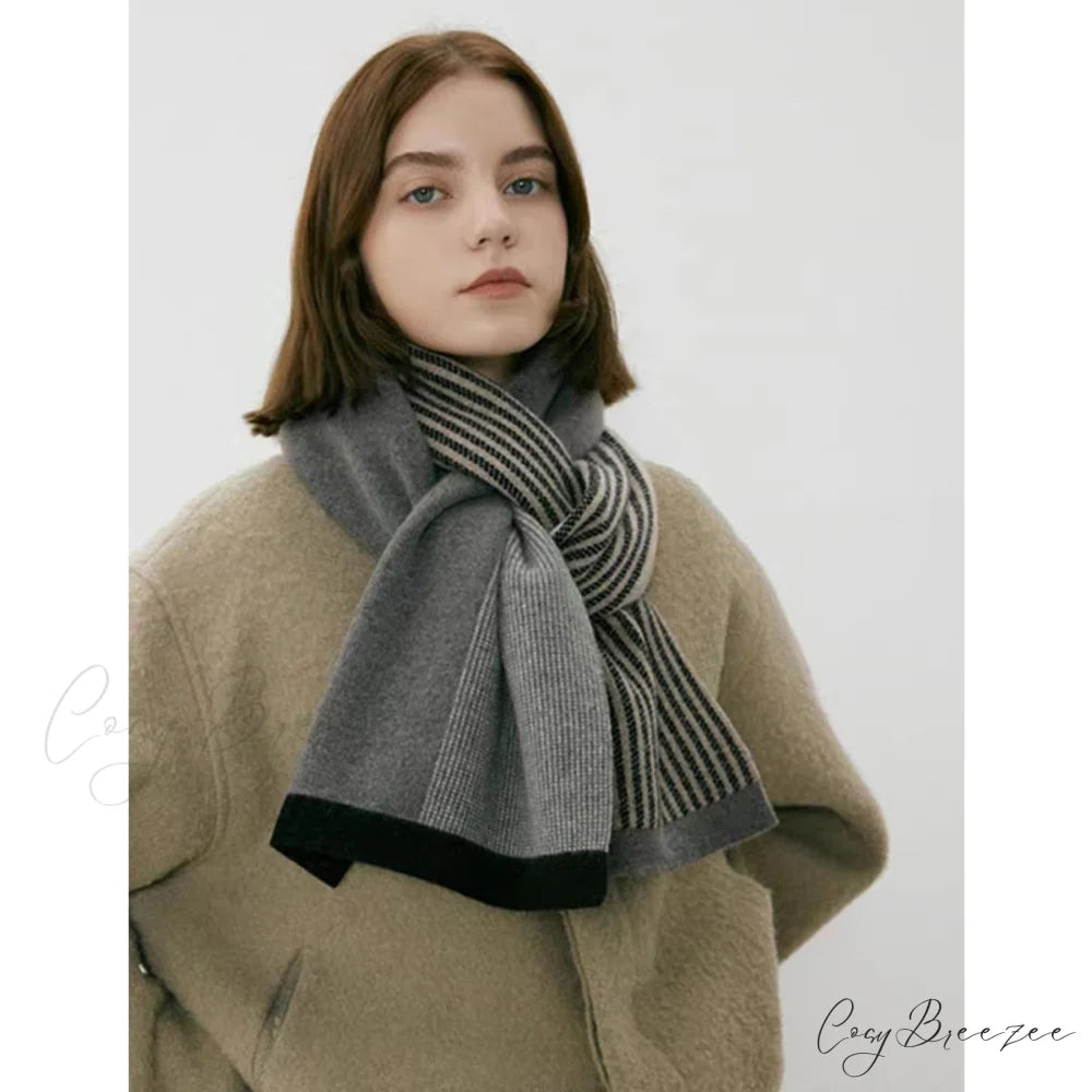 Unique Elegant Trendy Retro Cozy Stylish High-end Warm Scarf Grey