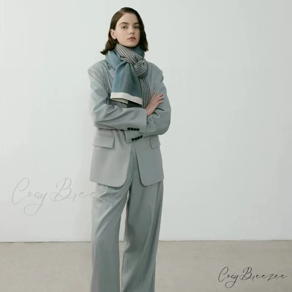 Unique Elegant Trendy Retro Cozy Stylish High-end Warm Scarf Grey
