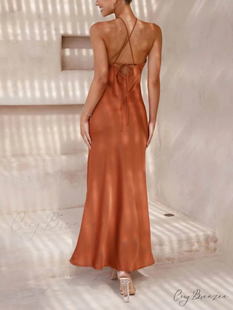 Unique Neckless Stylish Backless Maxi Dresses