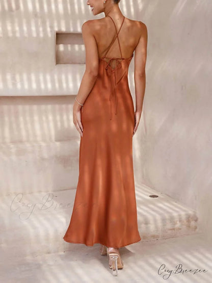 Unique Neckless Stylish Backless Maxi Dresses