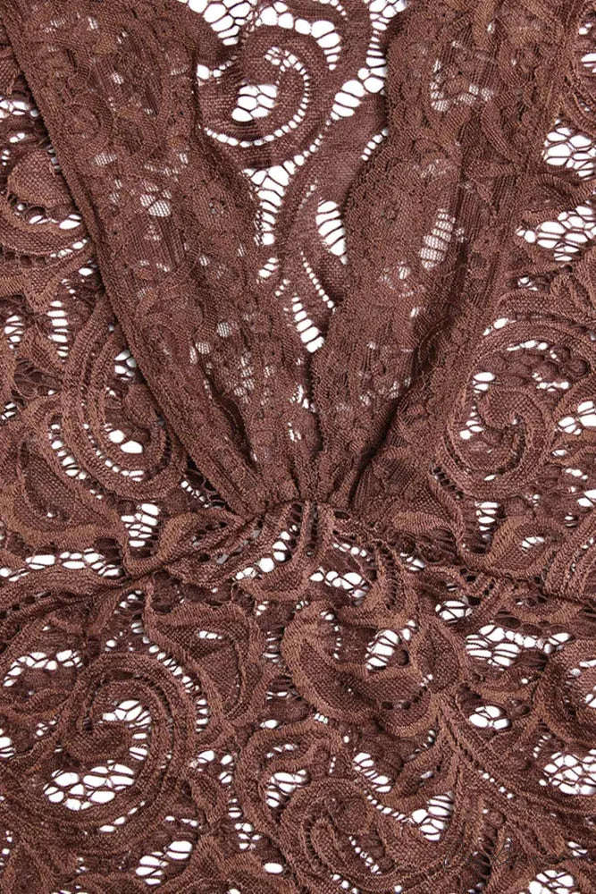 V Neck Flares Sleeve Lace Dress