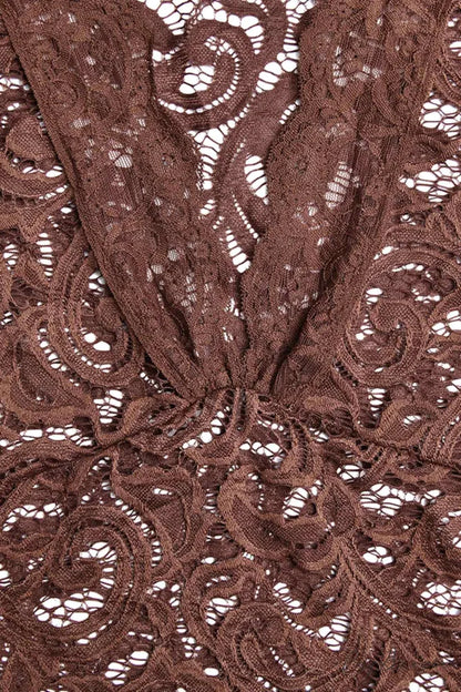 V Neck Flares Sleeve Lace Dress