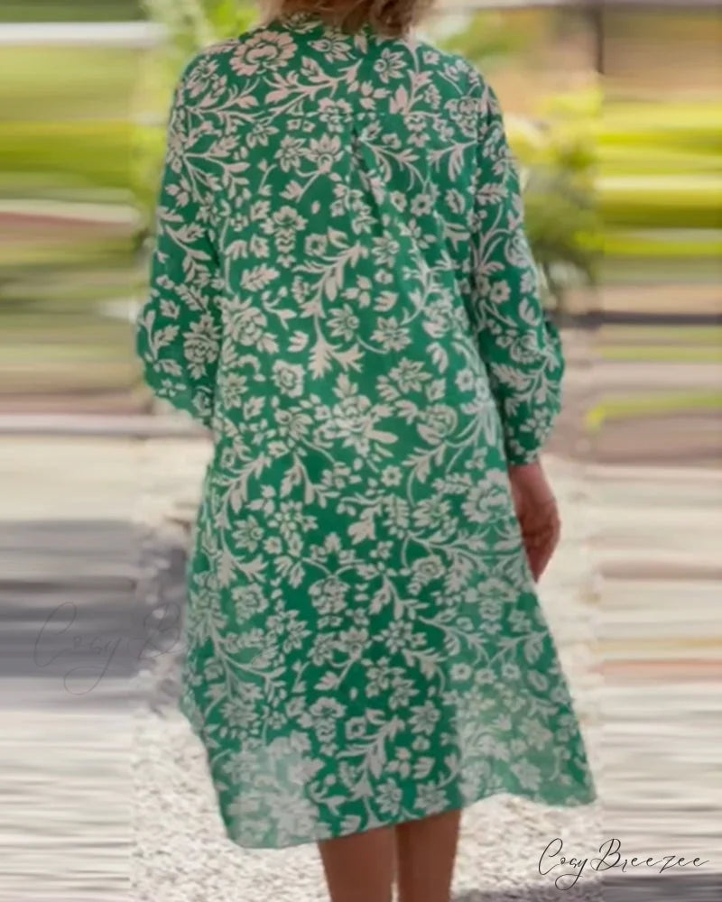 V-neck floral dress