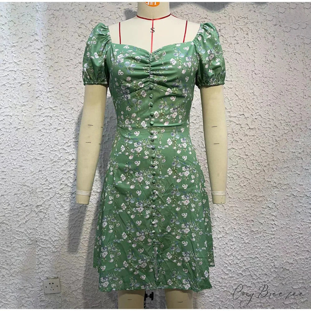 V-Neck Lace Up Lantern Sleeve Ruffles Dress XL / ORANGE