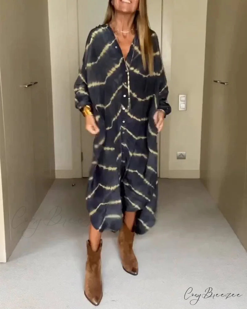 V-neck loose dress