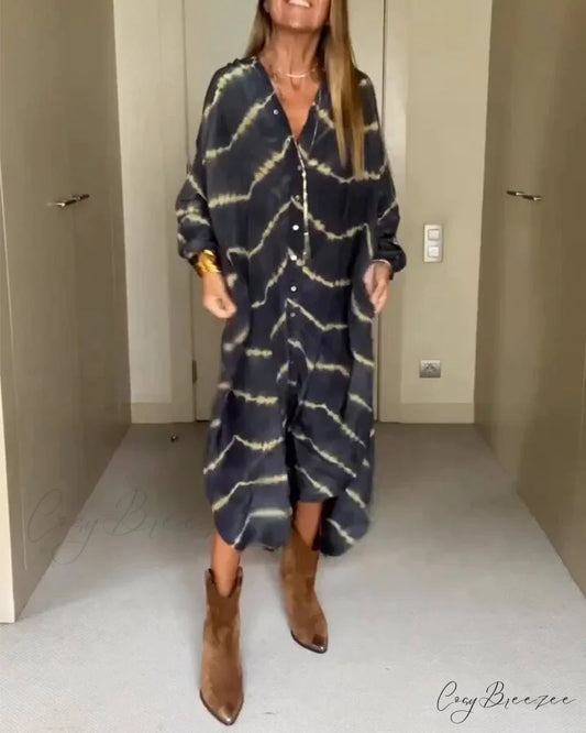 V-neck loose dress