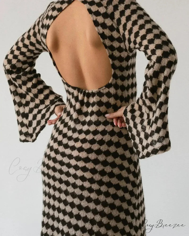 V Neck Plunge Maxi Dress