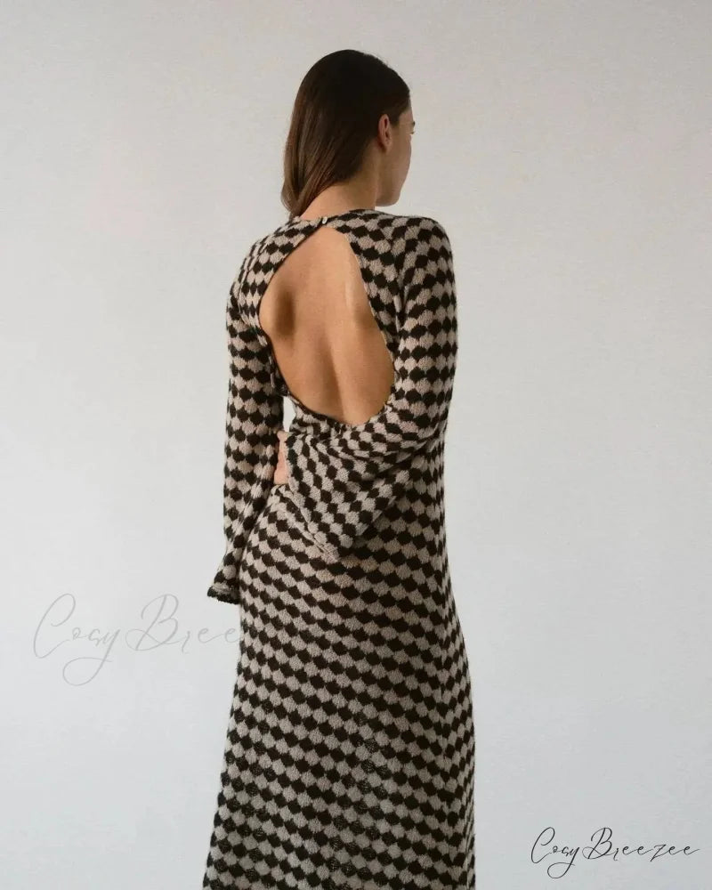 V Neck Plunge Maxi Dress Black / S