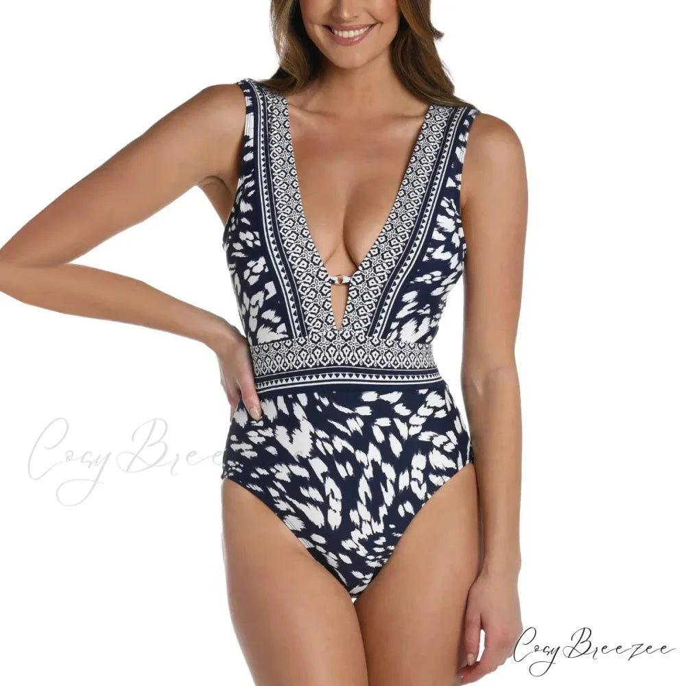 V-Neck Push Up Cross Swimsuit black1 / S onepiece-250223
