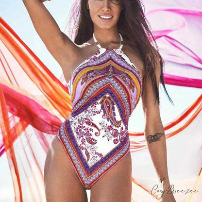 V-Neck Push Up Cross Swimsuit grey1 / S onepiece-250223