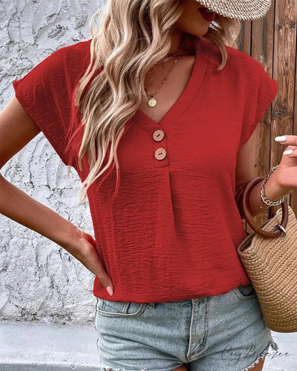 V-neck Tee Red / S