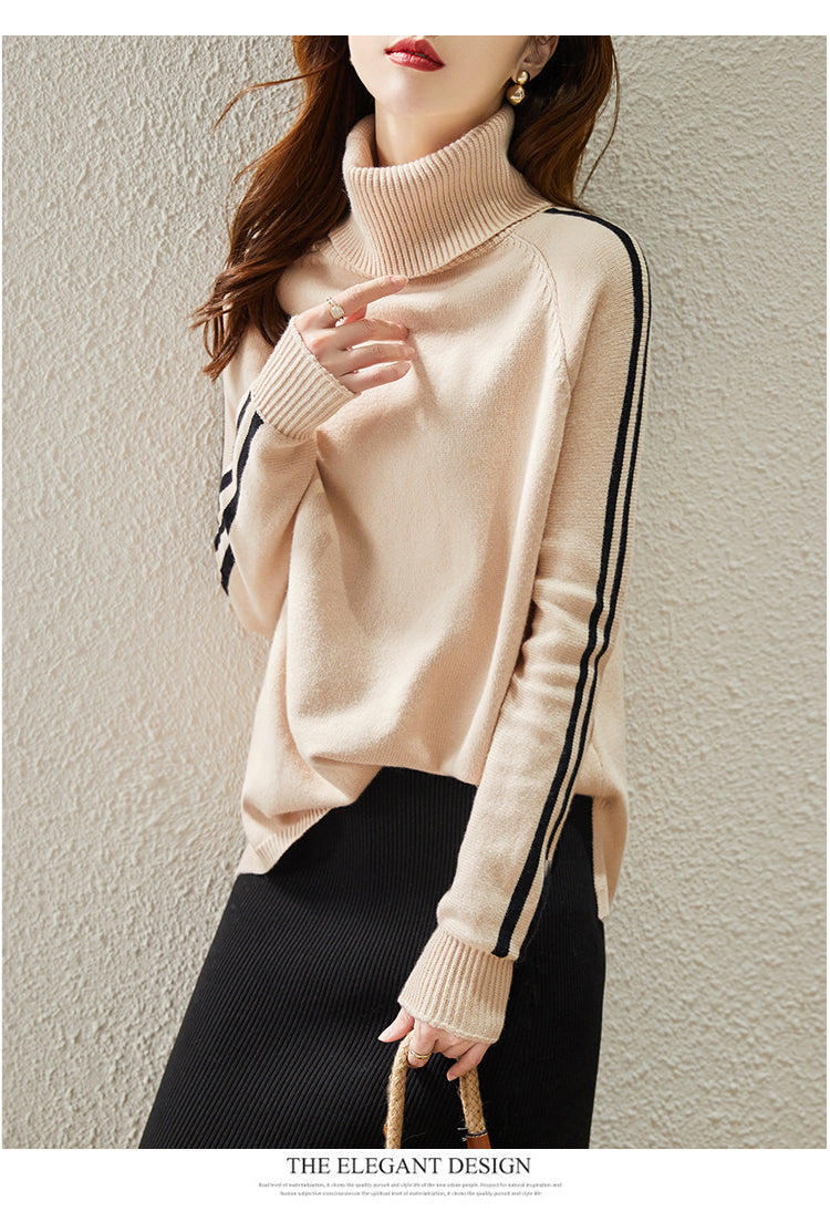 Cosybreezee - Barbara Ruffles Long Sleeve Turtleneck Woman Sweater